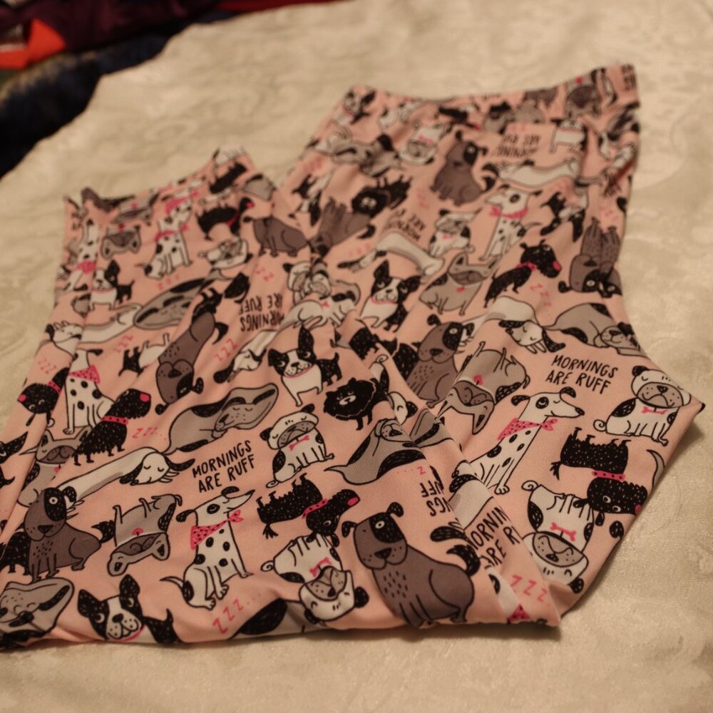 Secret Treasures Mornings are Ruff Dog Print Pajama Pants pants size Large - Picture 13 of 13